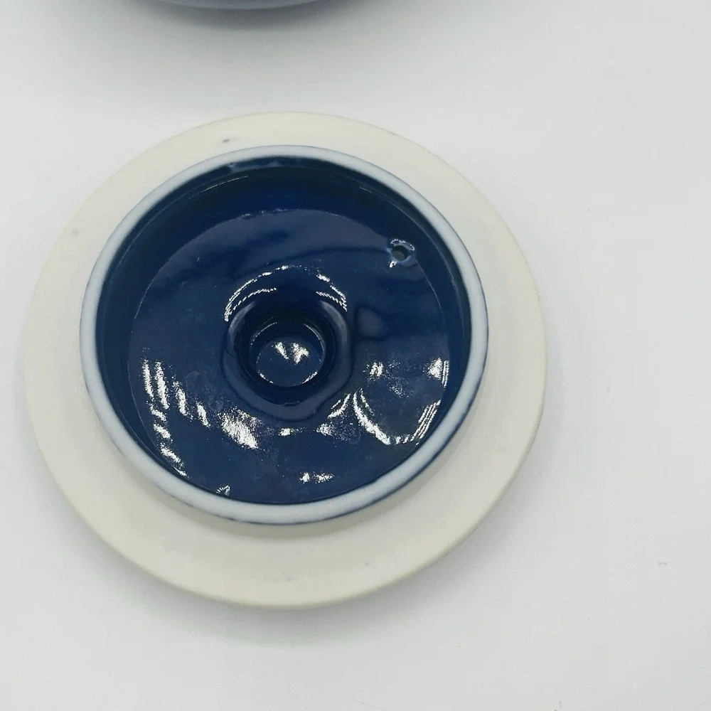 Vintage Japanese Cobalt Blue Tea Set With Gold Peacock Design - Teapot W/ 4 Cups
